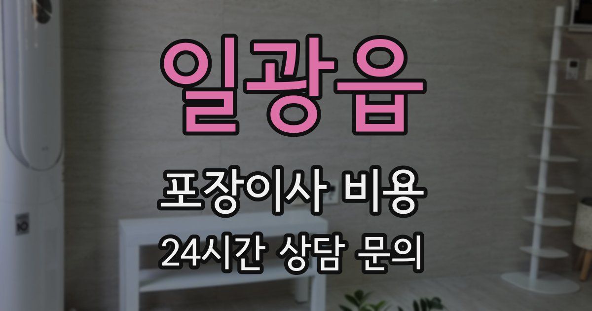 일광읍 포장이사 비용