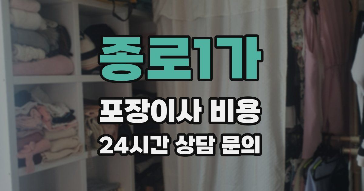 종로1가 포장이사 비용