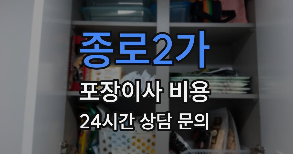 종로2가 포장이사 비용