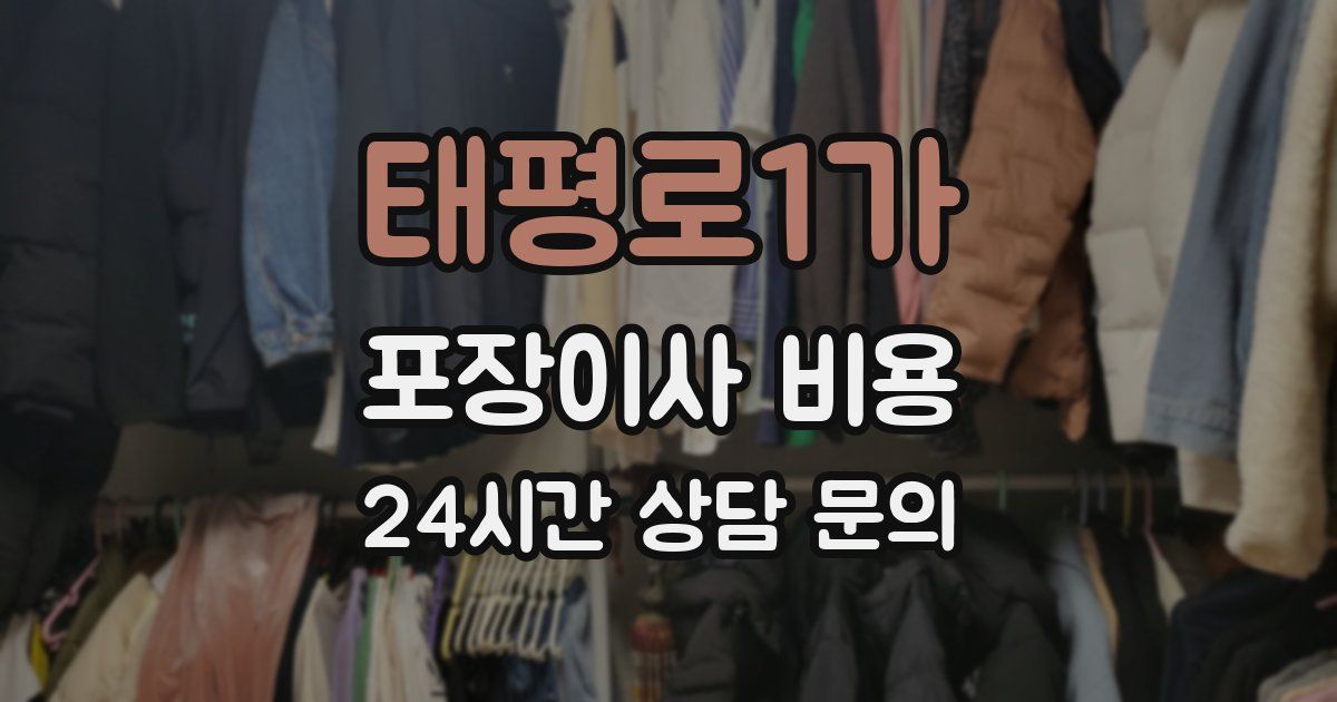 태평로1가 포장이사 비용