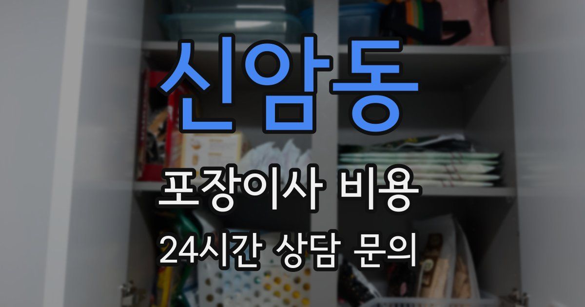 신암동 포장이사 비용