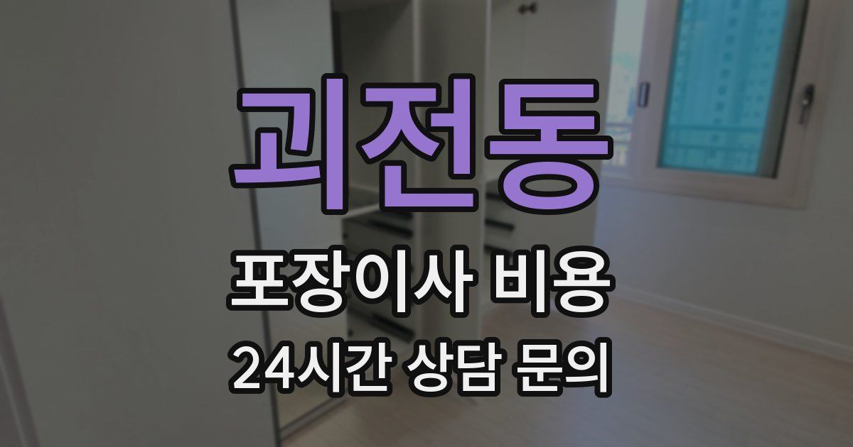 괴전동 포장이사 비용