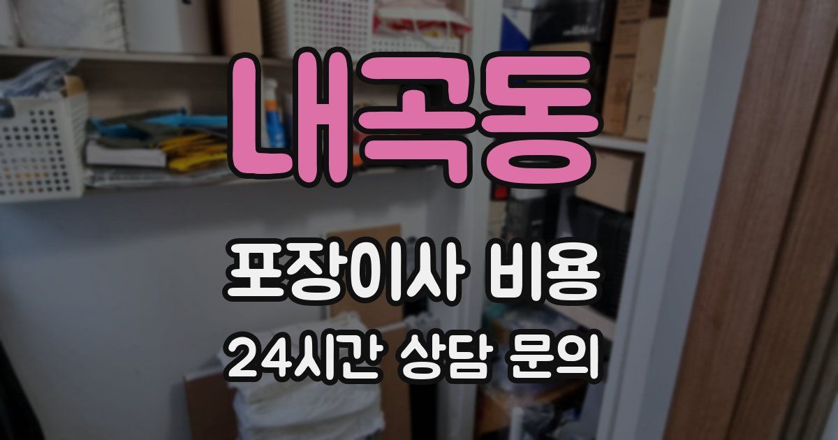 내곡동 포장이사 비용
