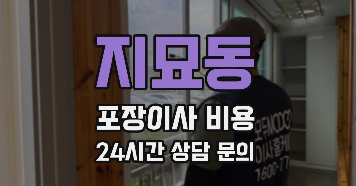 지묘동 포장이사 비용