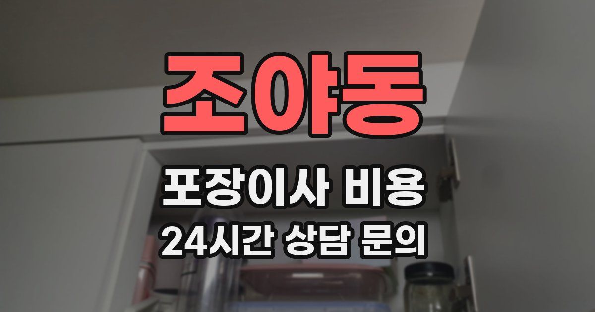 조야동 포장이사 비용