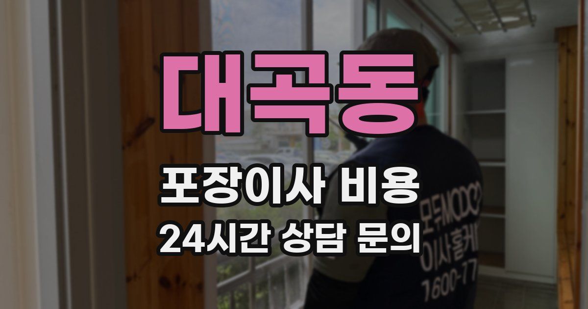 대곡동 포장이사 비용
