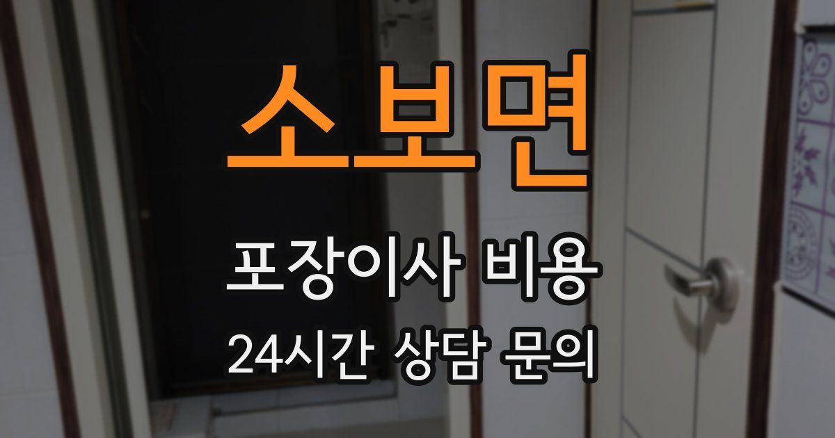 소보면 포장이사 비용
