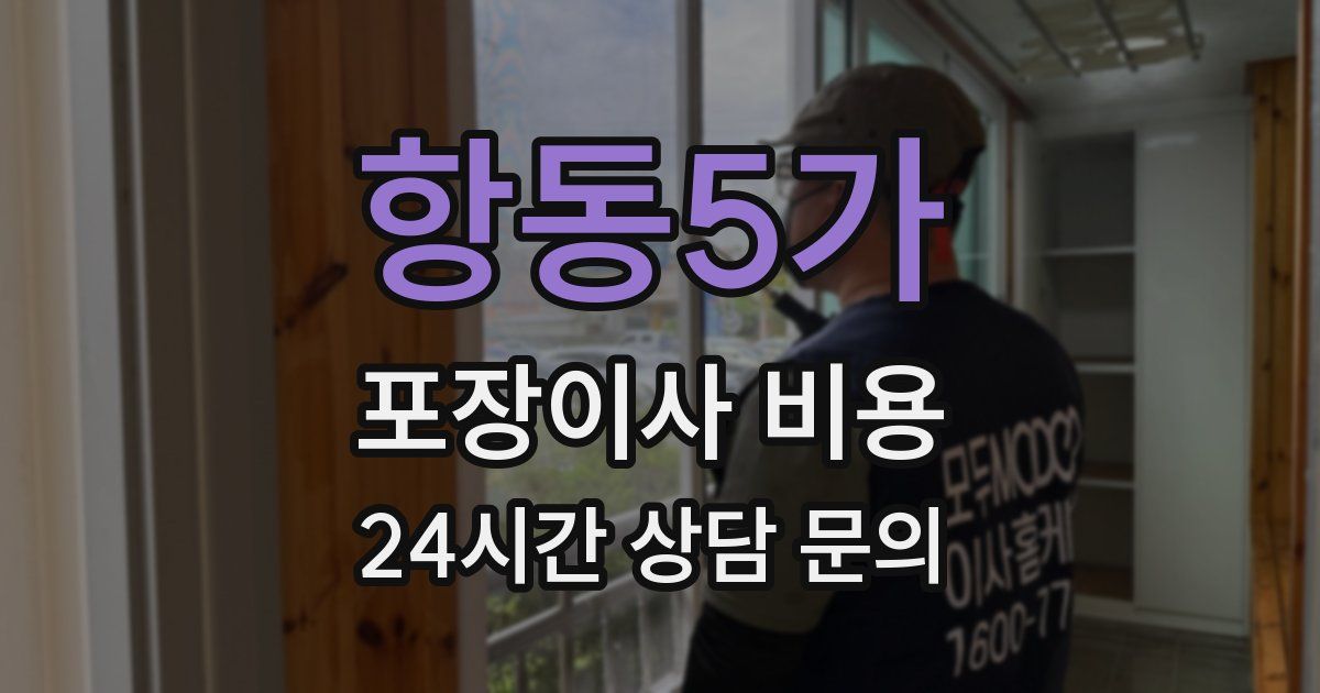 항동5가 포장이사 비용