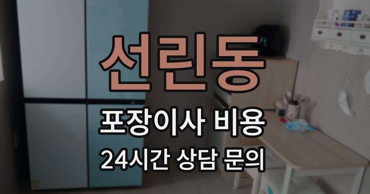 선린동 포장이사 비용