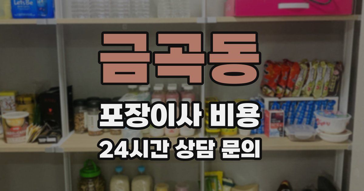 금곡동 포장이사 비용