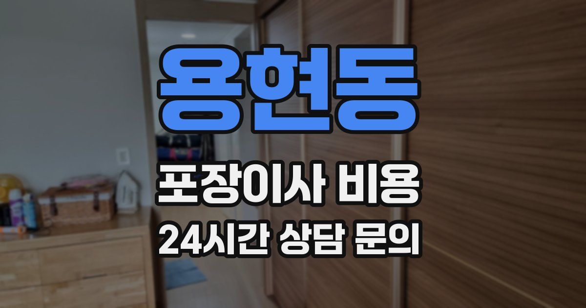 용현동 포장이사 비용