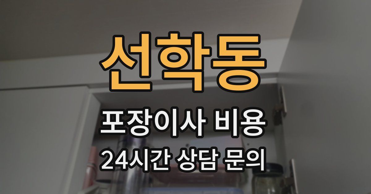 선학동 포장이사 비용