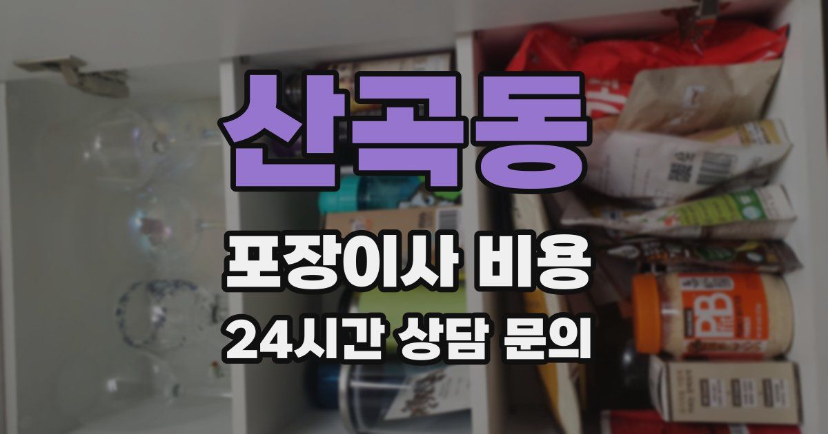산곡동 포장이사 비용