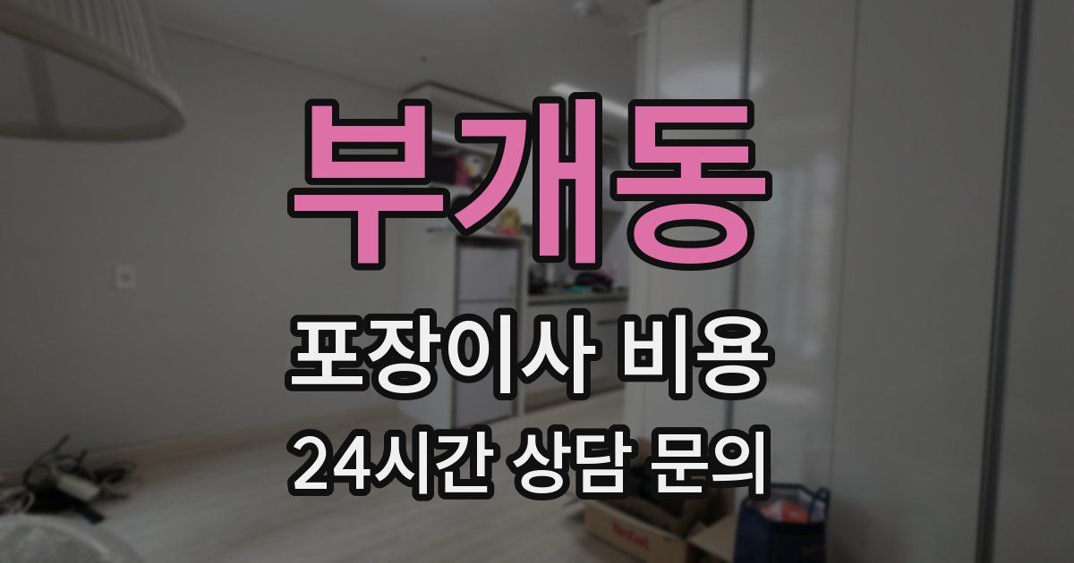 부개동 포장이사 비용