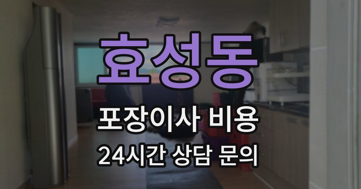 효성동 포장이사 비용