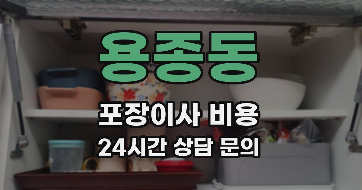 용종동 포장이사 비용