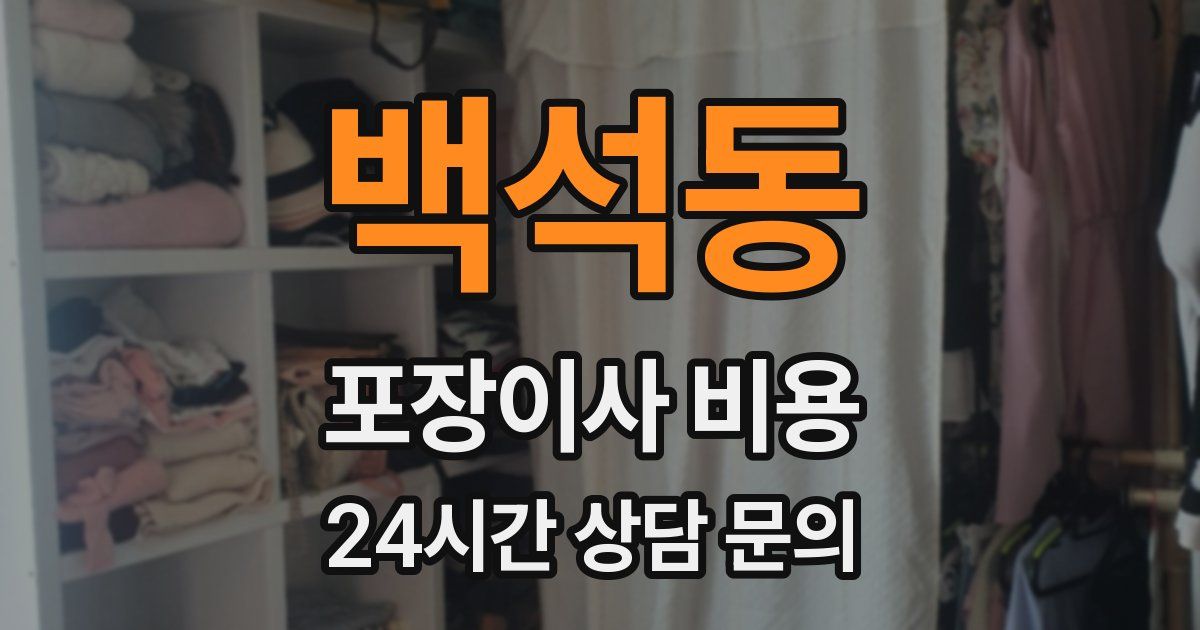 백석동 포장이사 비용