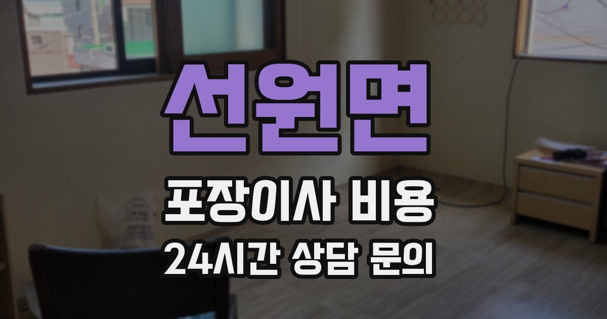 선원면 포장이사 비용