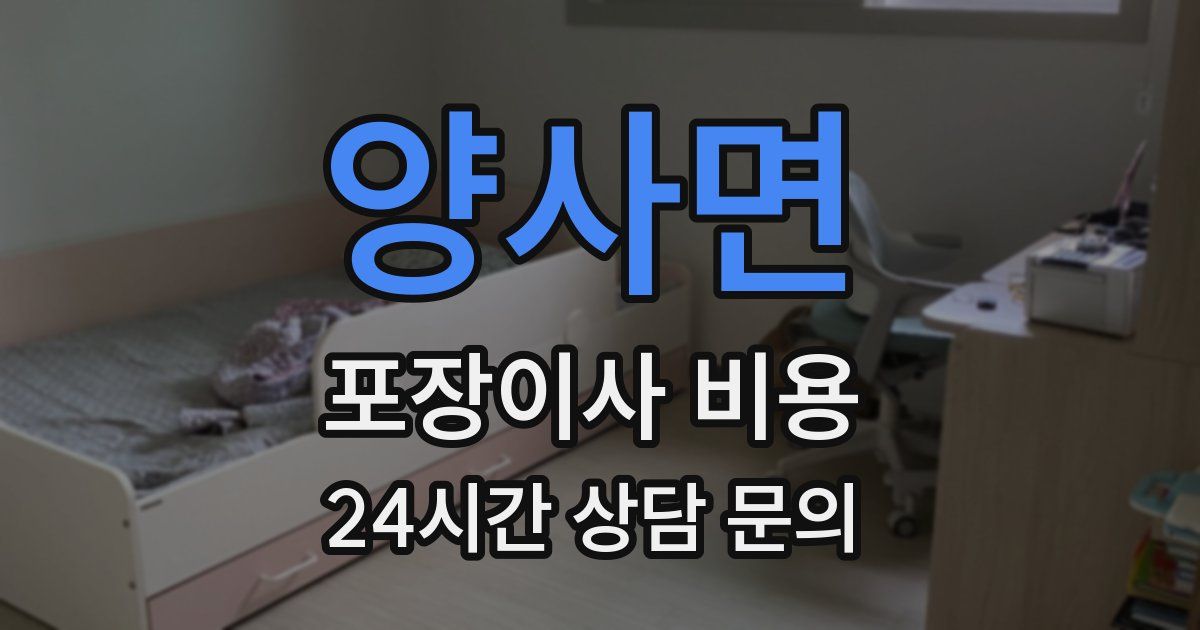양사면 포장이사 비용