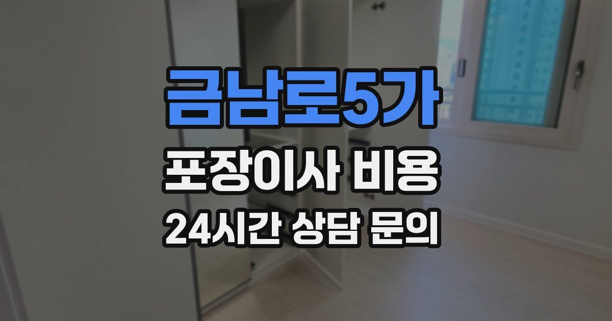 금남로5가 포장이사 비용
