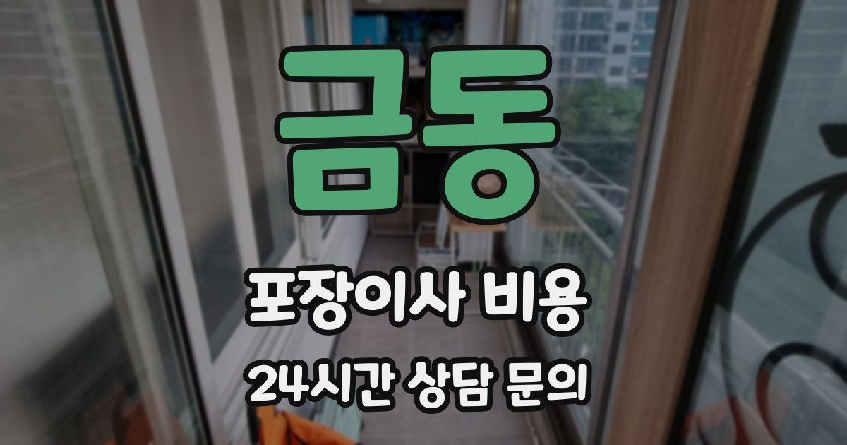금동 포장이사 비용