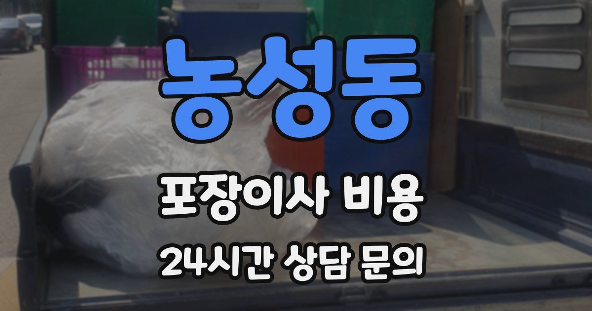 농성동 포장이사 비용