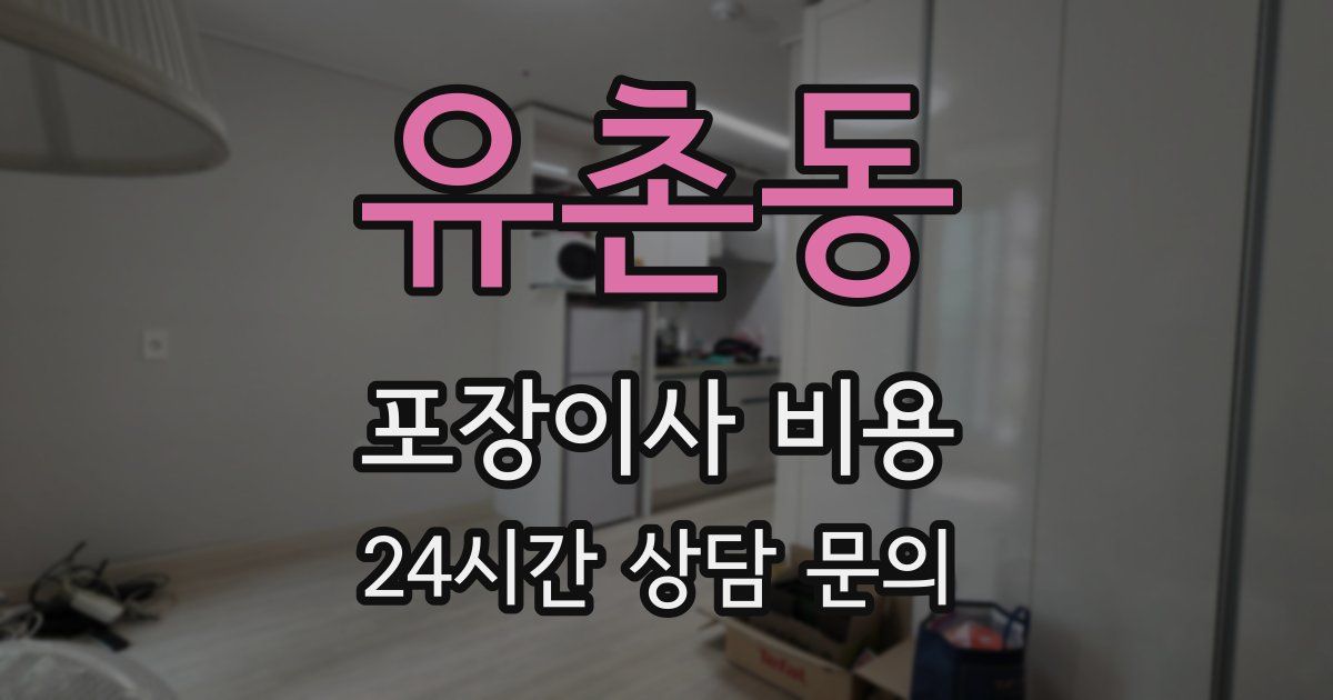 유촌동 포장이사 비용