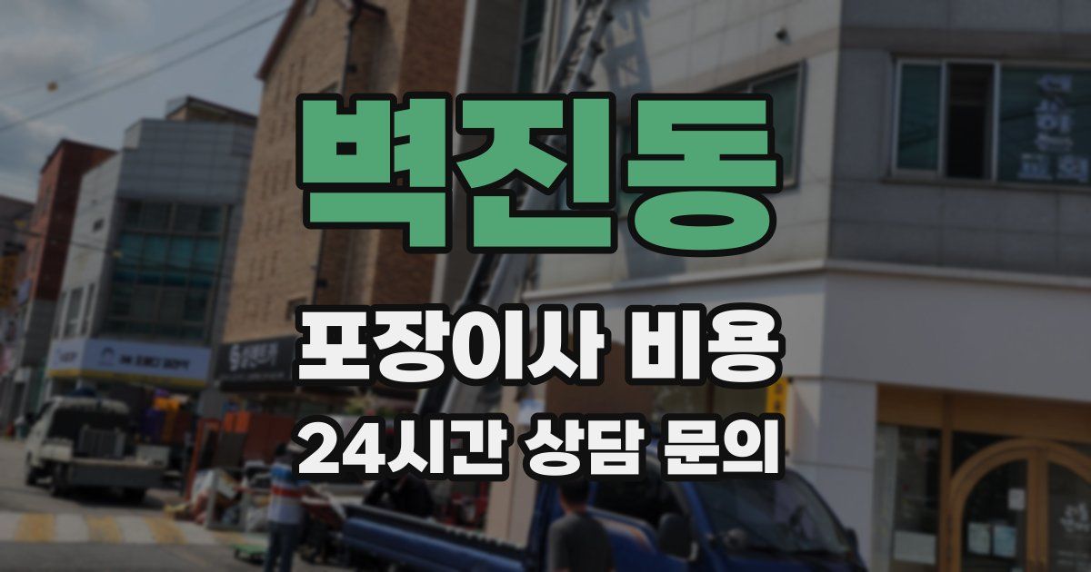 벽진동 포장이사 비용