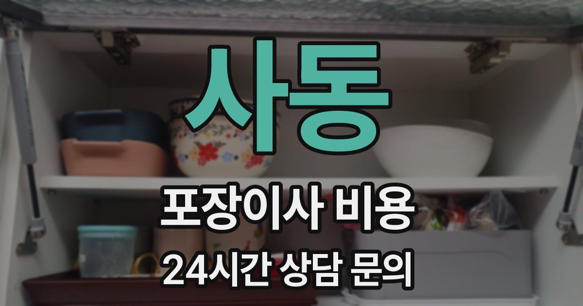 사동 포장이사 비용