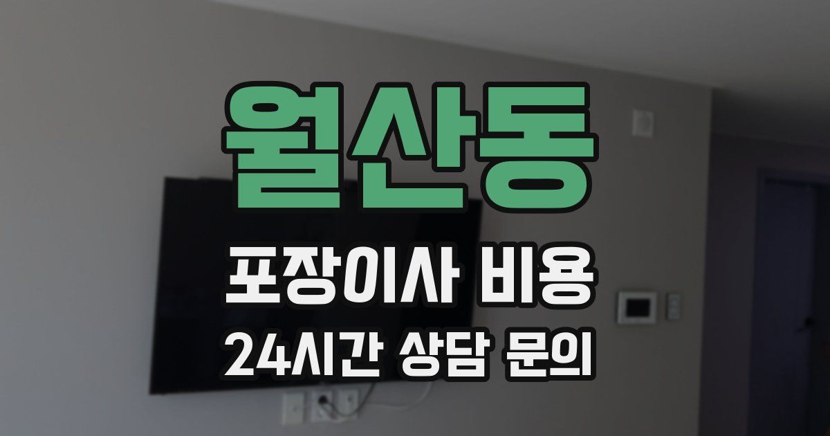 월산동 포장이사 비용