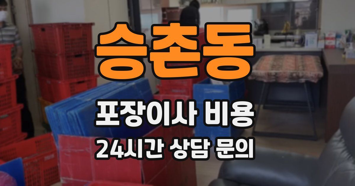 승촌동 포장이사 비용