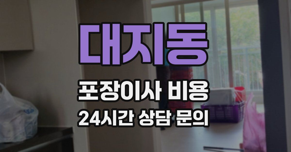 대지동 포장이사 비용
