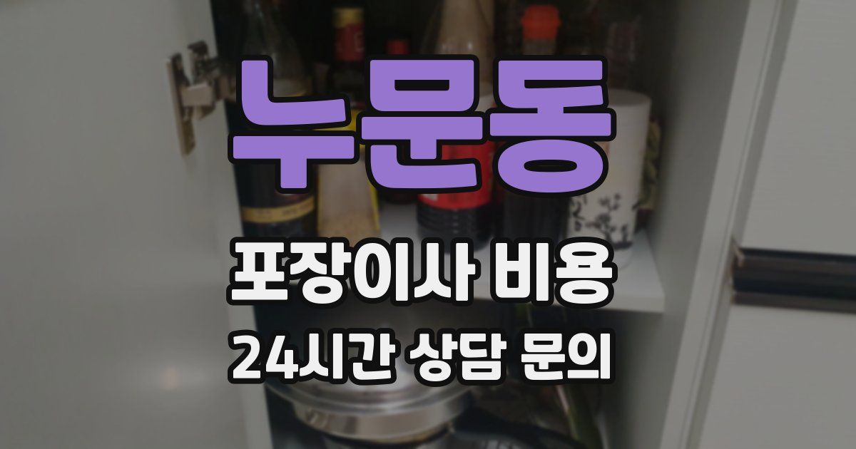 누문동 포장이사 비용
