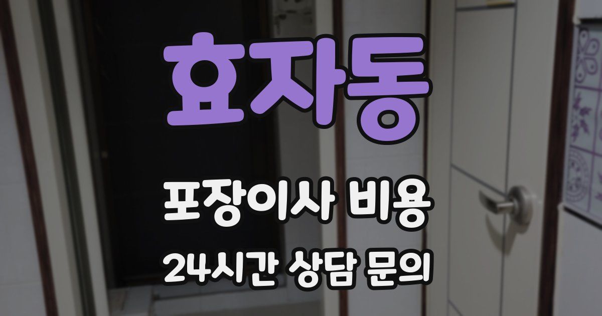 효자동 포장이사 비용