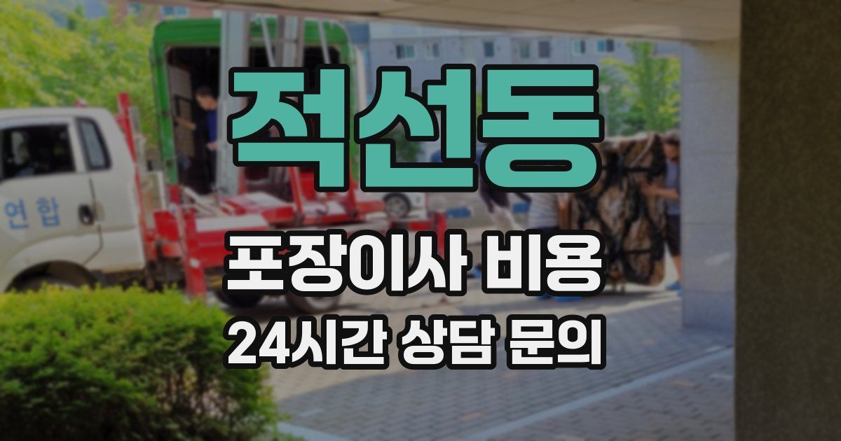 적선동 포장이사 비용