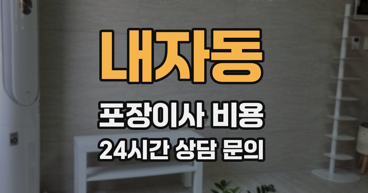 내자동 포장이사 비용