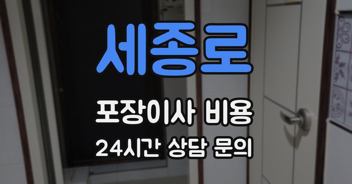 세종로 포장이사 비용