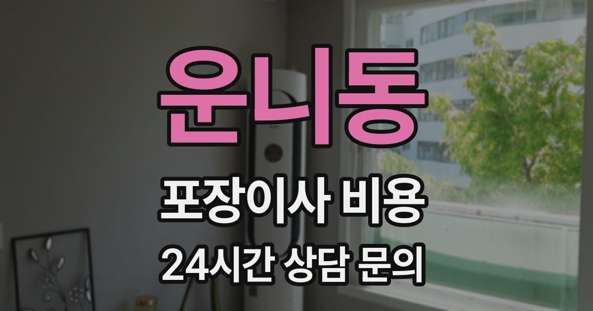 운니동 포장이사 비용