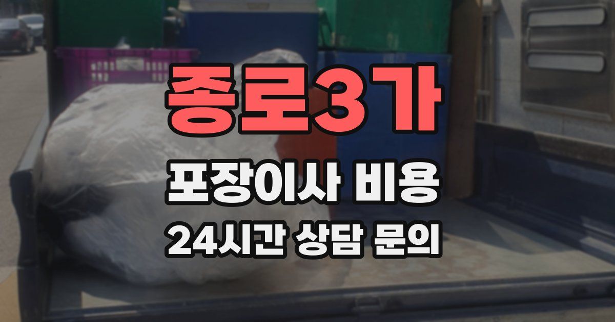 종로3가 포장이사 비용