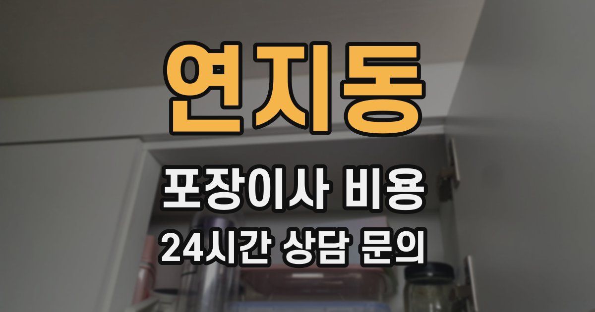 연지동 포장이사 비용