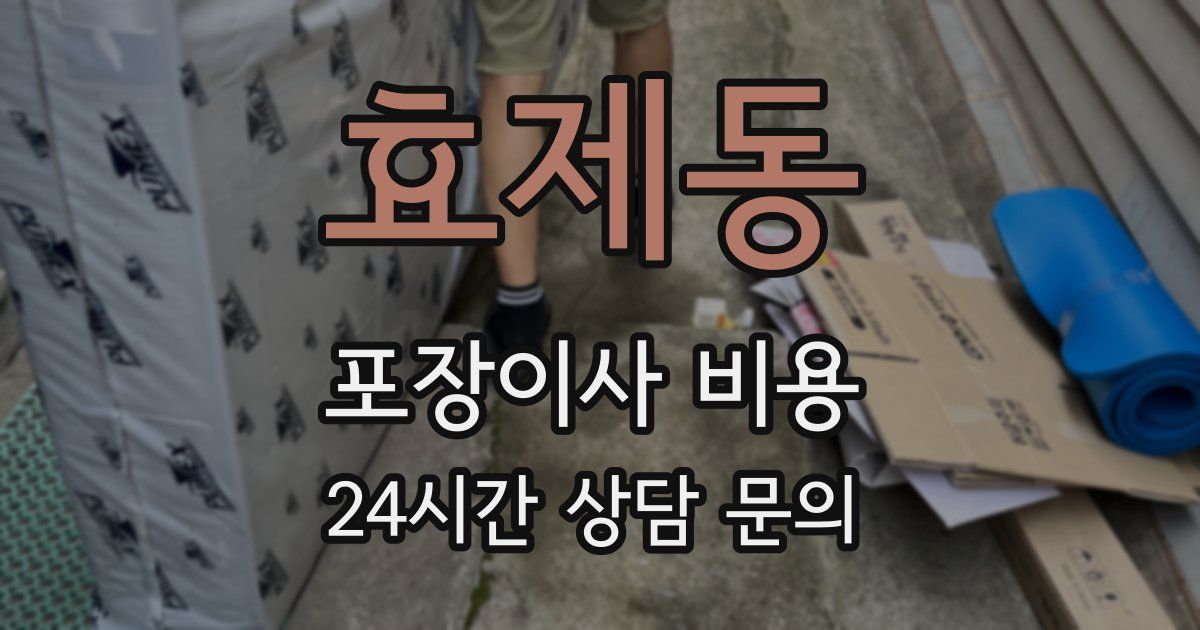 효제동 포장이사 비용