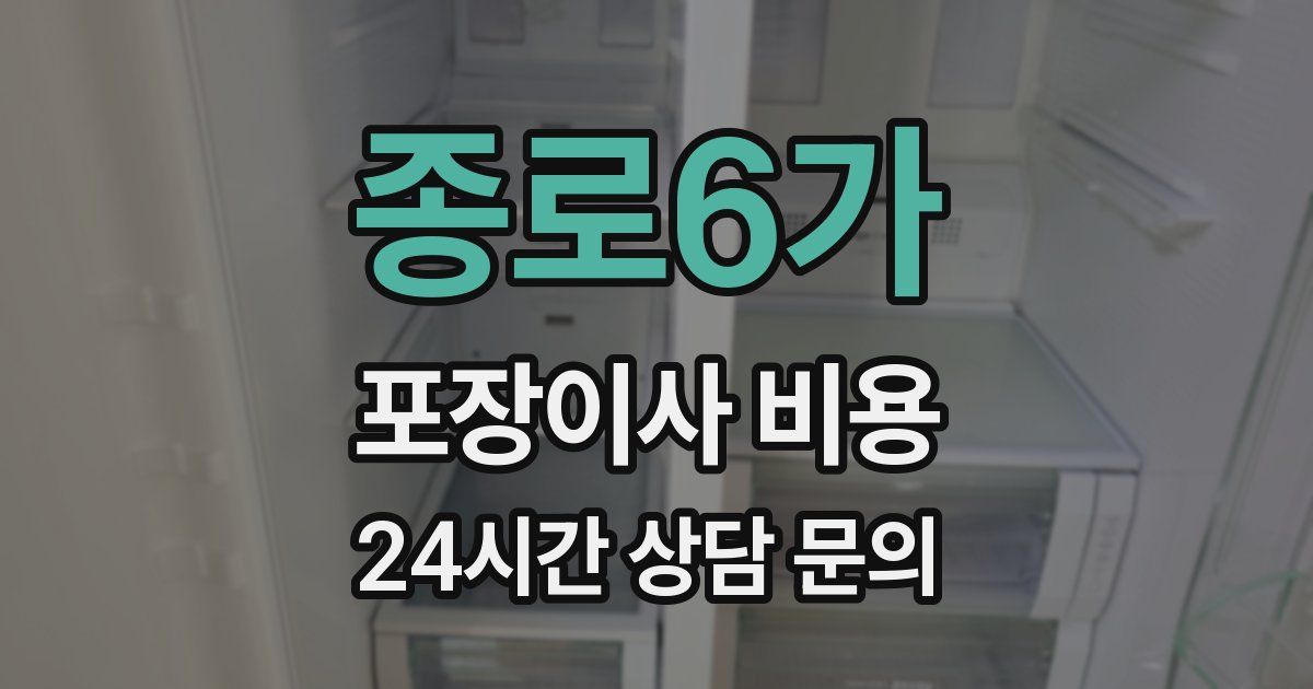 종로6가 포장이사 비용
