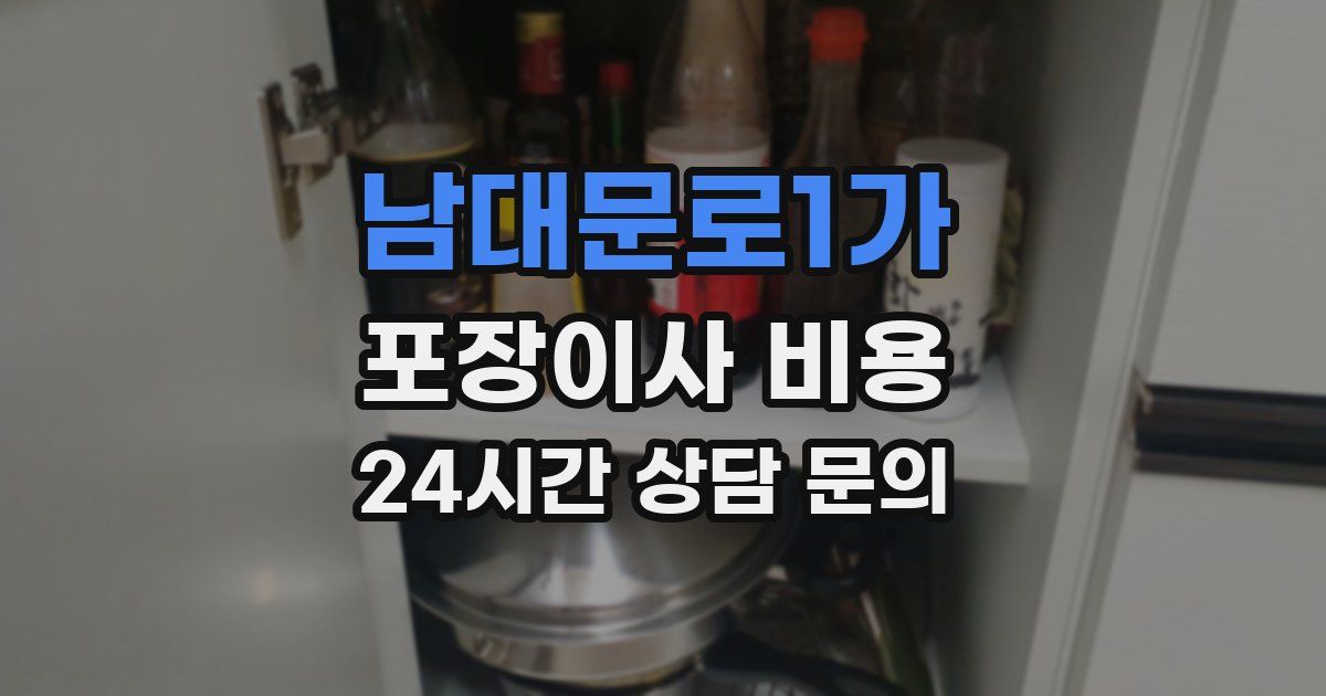 남대문로1가 포장이사 비용