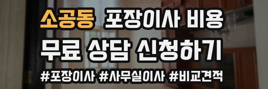 소공동 포장이사 비용