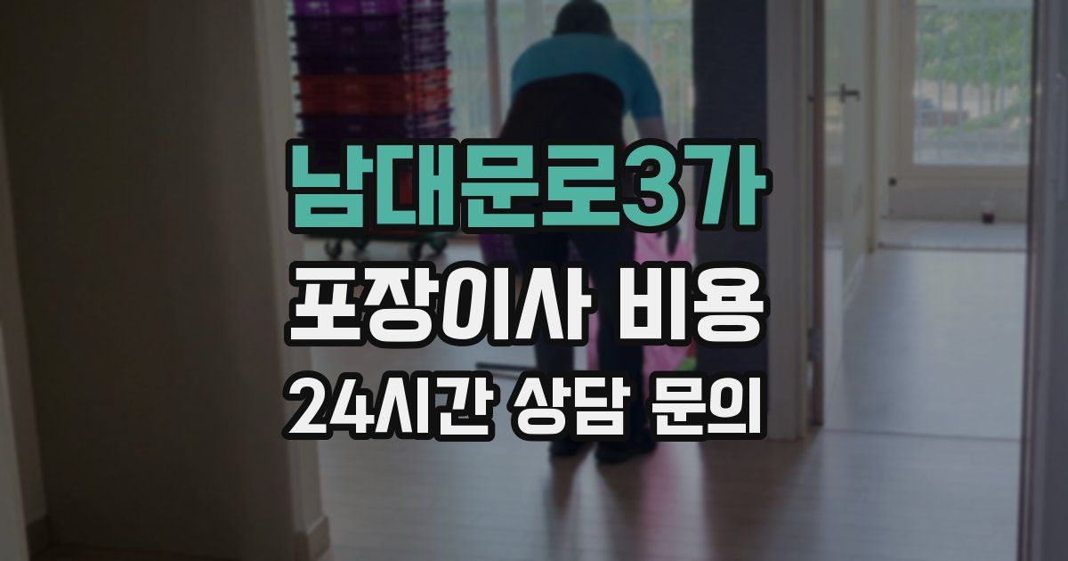 남대문로3가 포장이사 비용