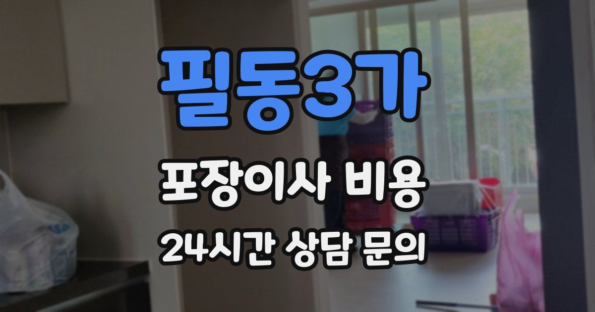 필동3가 포장이사 비용