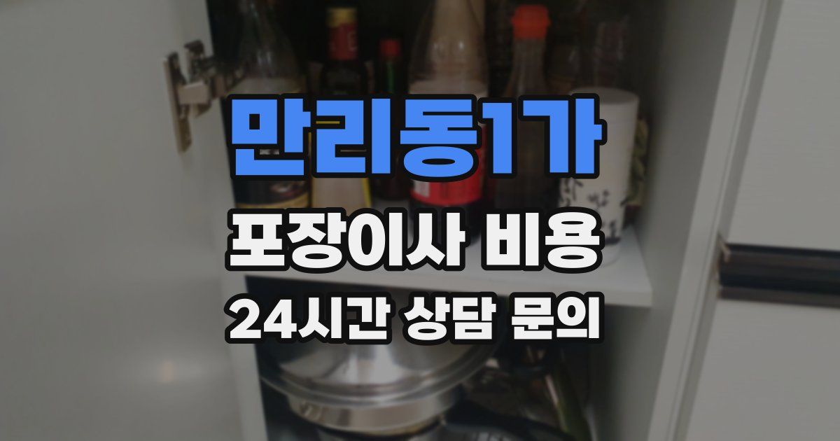 만리동1가 포장이사 비용