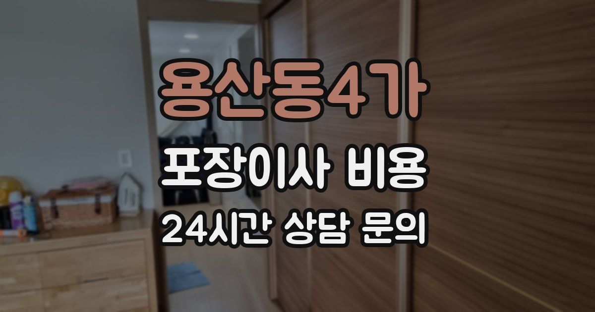 용산동4가 포장이사 비용