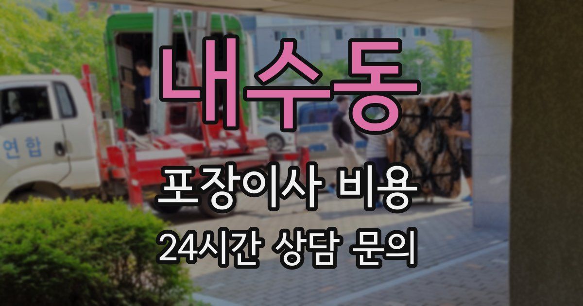 내수동 포장이사 비용