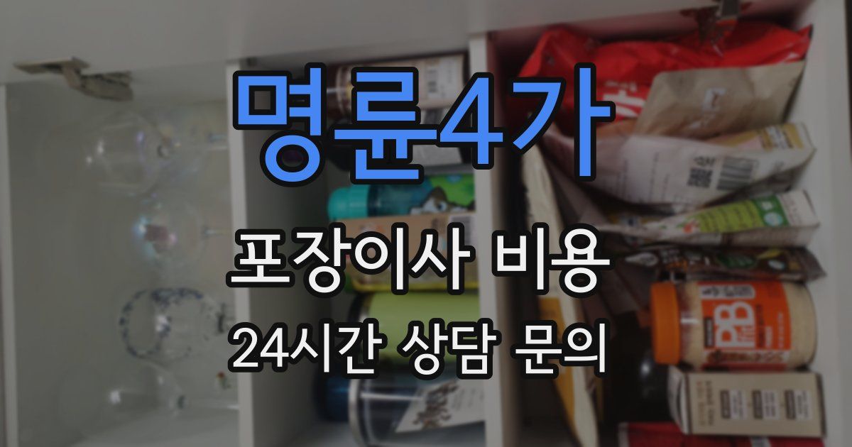 명륜4가 포장이사 비용